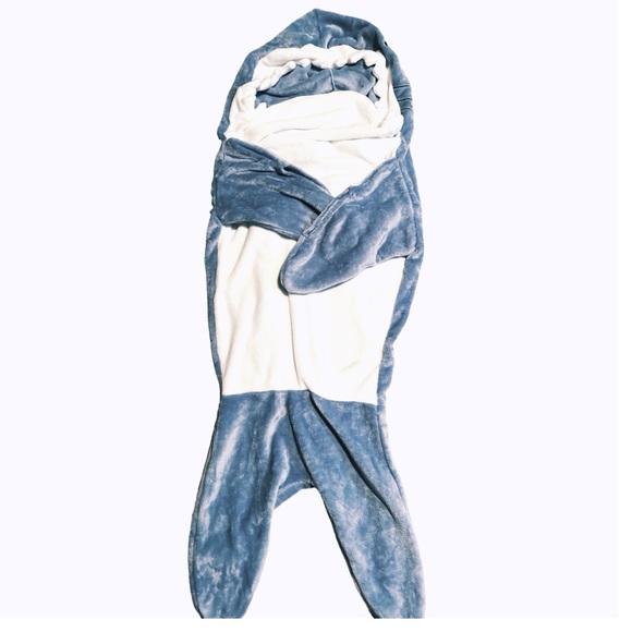 Plush Shark Costume Onesie Pajamas Blanket - Picture 13 of 16